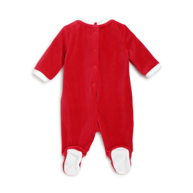 Infants Medium Red Printed Leg Opening Babysuit image number 1